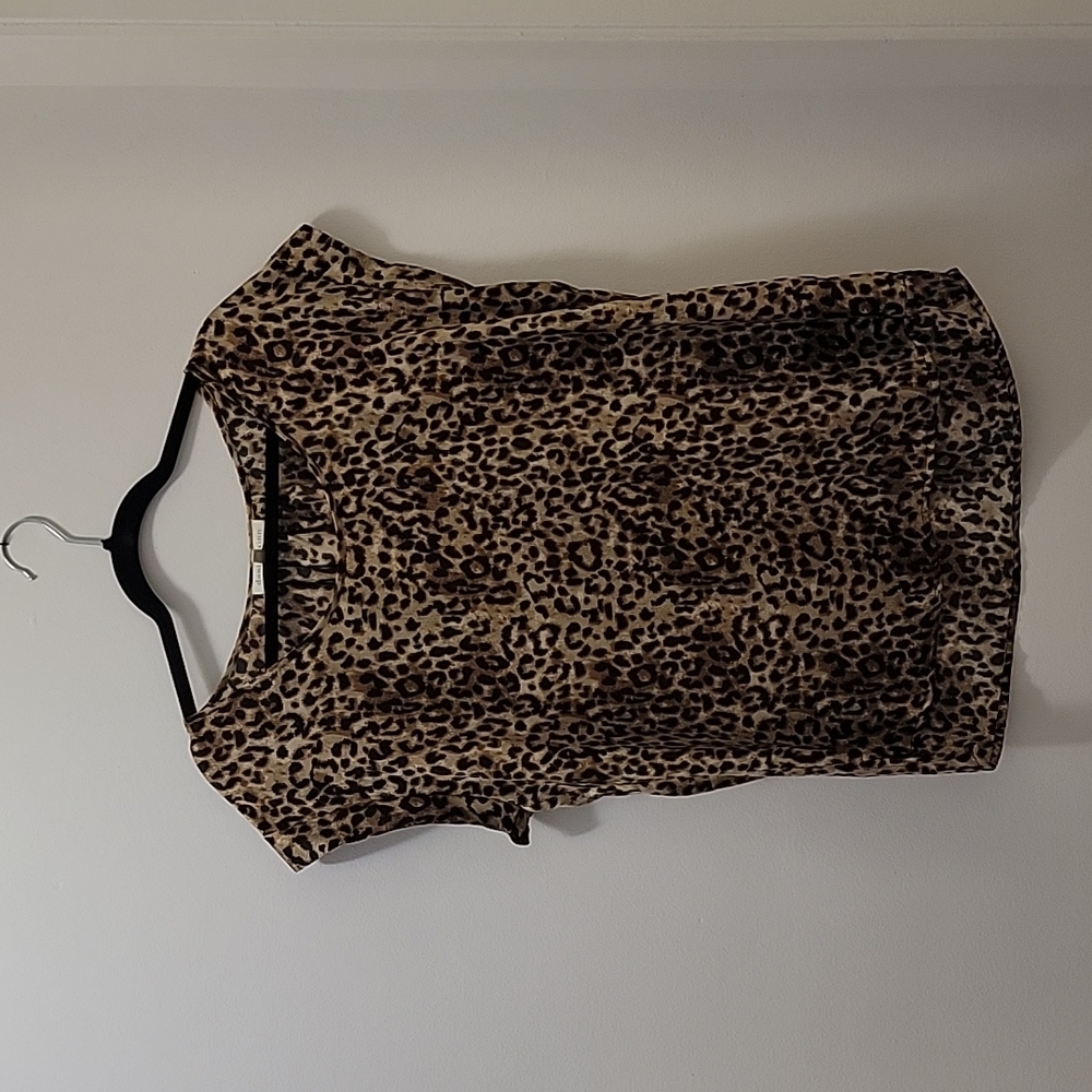 Leopard blouse.